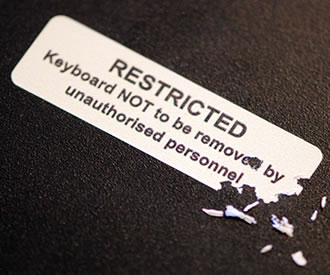 Photo of security frangible label